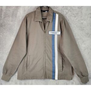 Lost Enterprises Jacket Mens Large Gray Racing Stripe Full Zip Retro 90s Y2K